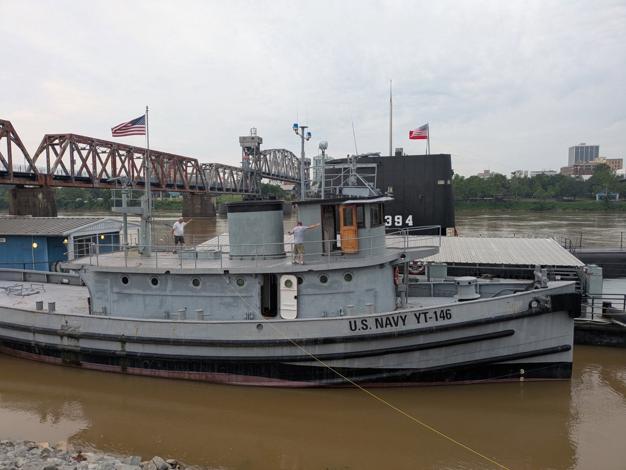 USS YT-146 Navy tugboat on the Arkansas River at Little Rock