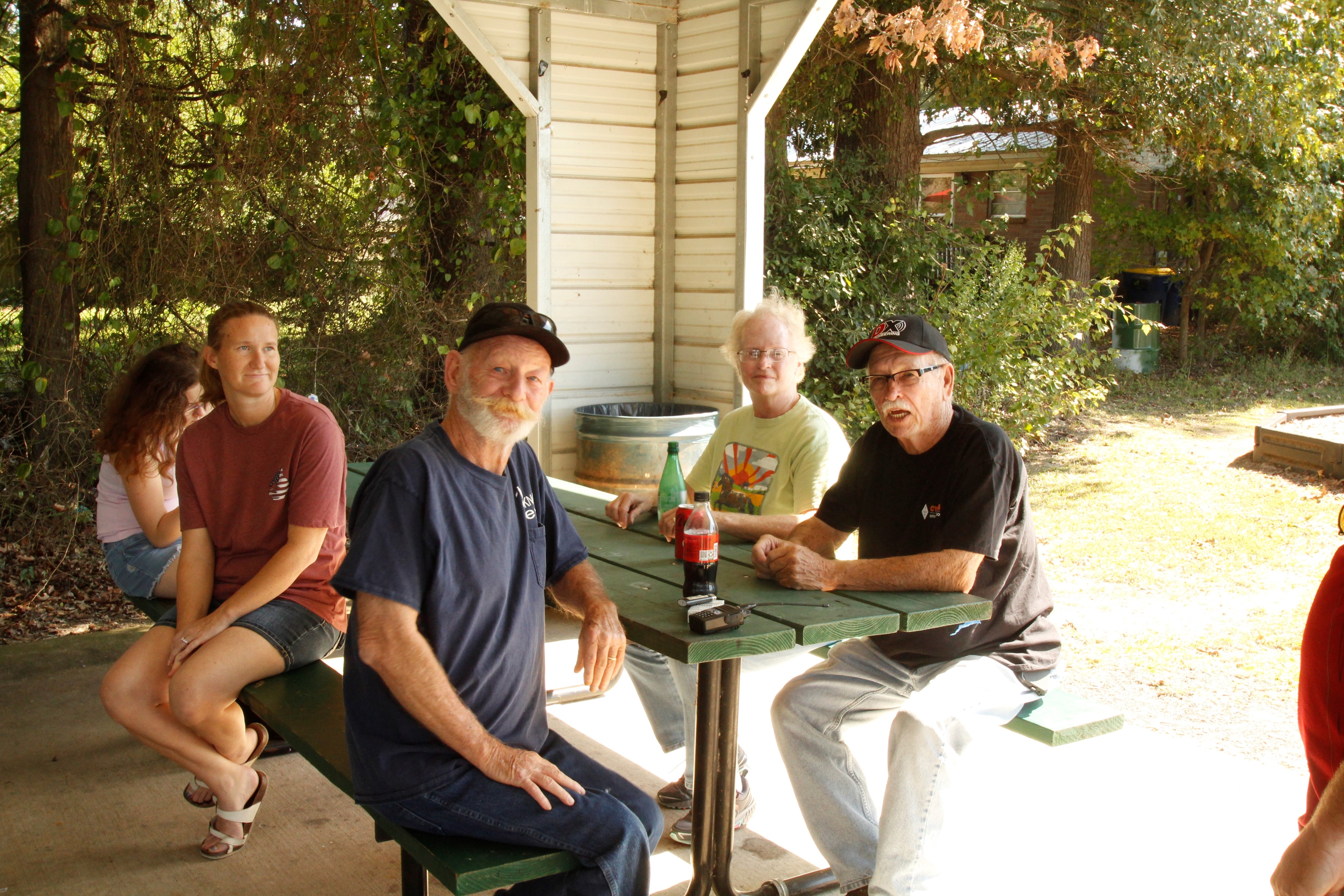 W5STR club meeting outdoors under a pergola